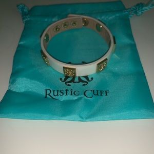 White and Gold Rustic Cuff
